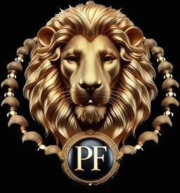 PF Jewelry Logo, goldener Löwe